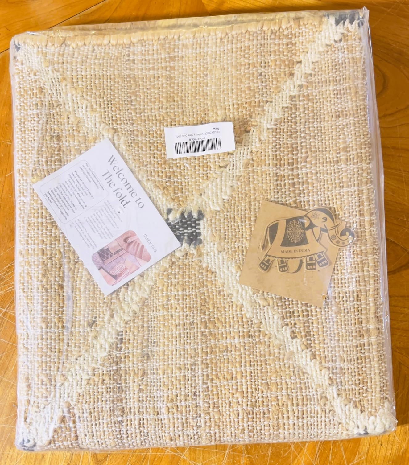 FRELISH DECOR Hand Woven Jute Area Rug 8'x10' - Geometric Design (Natural) customer photo 2