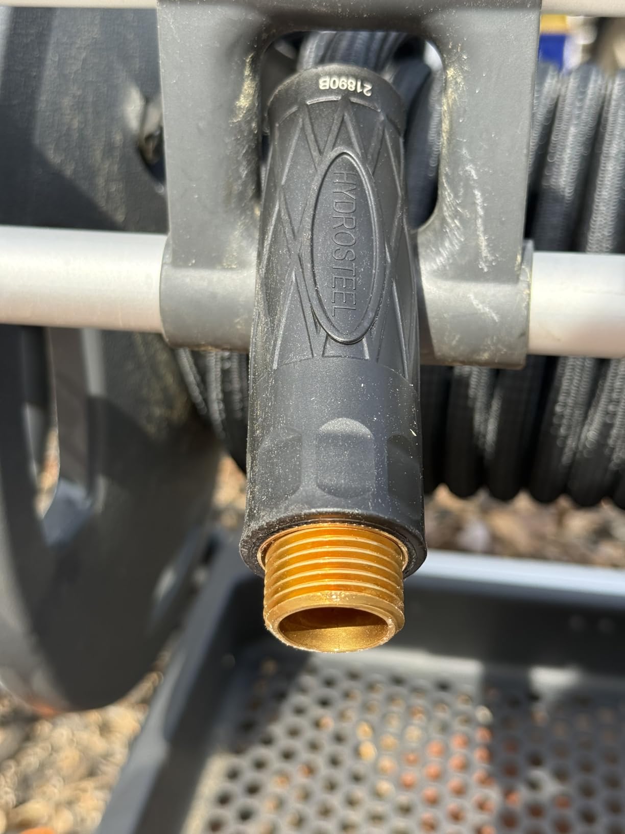 Hydrosteel PRO 50 Ft Heavy Duty Metal Garden Hose with Brass Nozzle | Made from 304 Stainless Steel, Flexible, Lightweight, Crush Resistant Fittings, Kink Free, 5/8