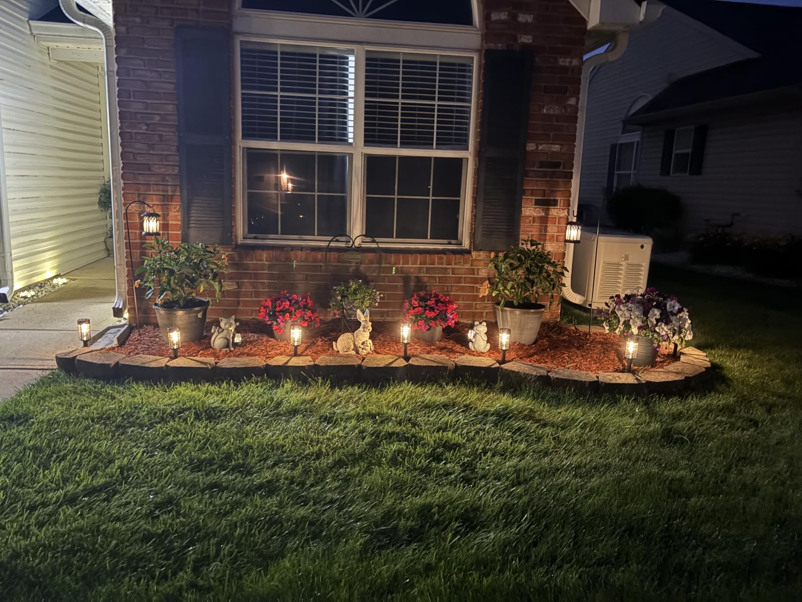 Amzarp 8 Pack Solar Garden Lights, Outdoor Bright LED Solar Pathway Lights | IP65 Waterproof Rugged Shatterproof Auto On/Off for Landscape Garden Yard Walkway Driveway Lawn Lighting (3000K Warm White) customer photo 2