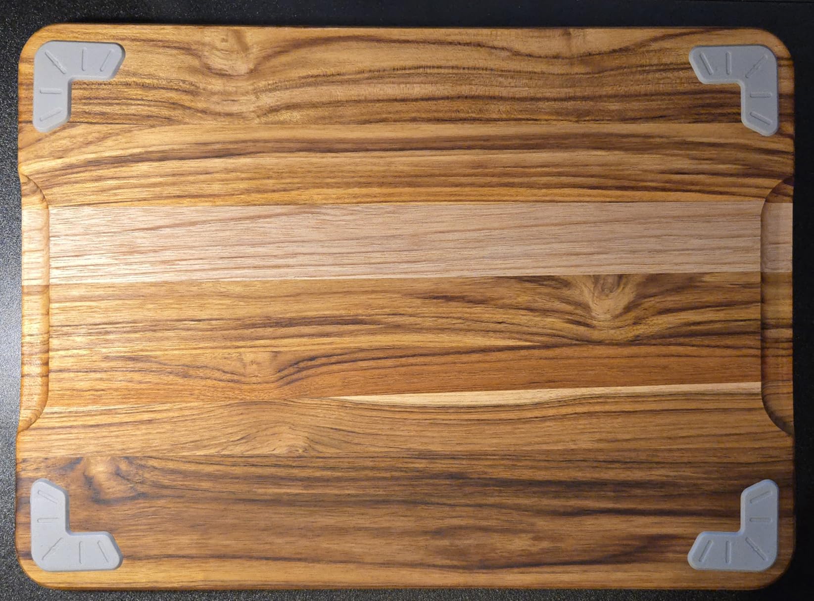Teak Wood Cutting Board for Kitchen Non Slip Charcuterie Board | 17'' FSC Certified Thick Edge Grain Chopping Board with Juice Groove, Knife-Friendly Surface for Heavy Duty Serving customer photo 2