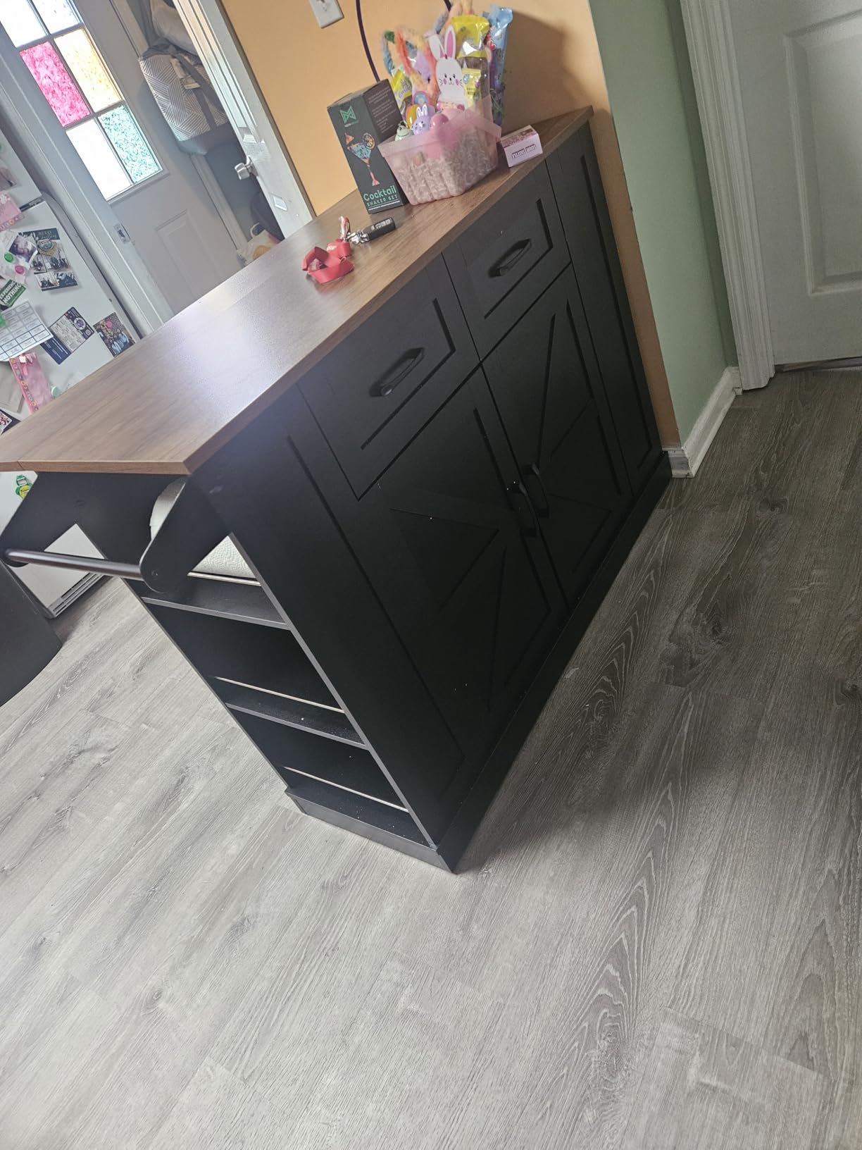 Keyluv Kitchen Storage Island with 2 Stools, 51
