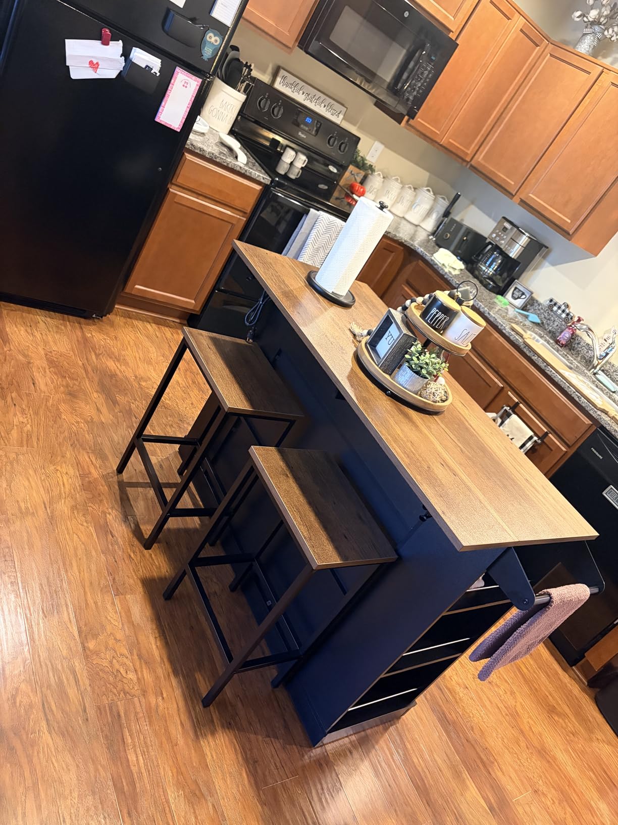 Keyluv Kitchen Storage Island with 2 Stools, 51