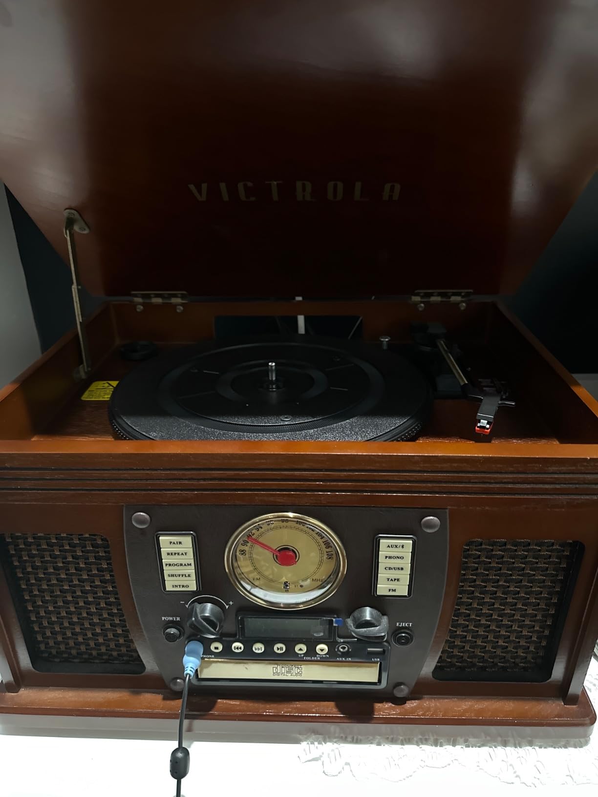 Victrola Navigator - 8-in-1 Bluetooth Record Player - Walnut customer photo 2