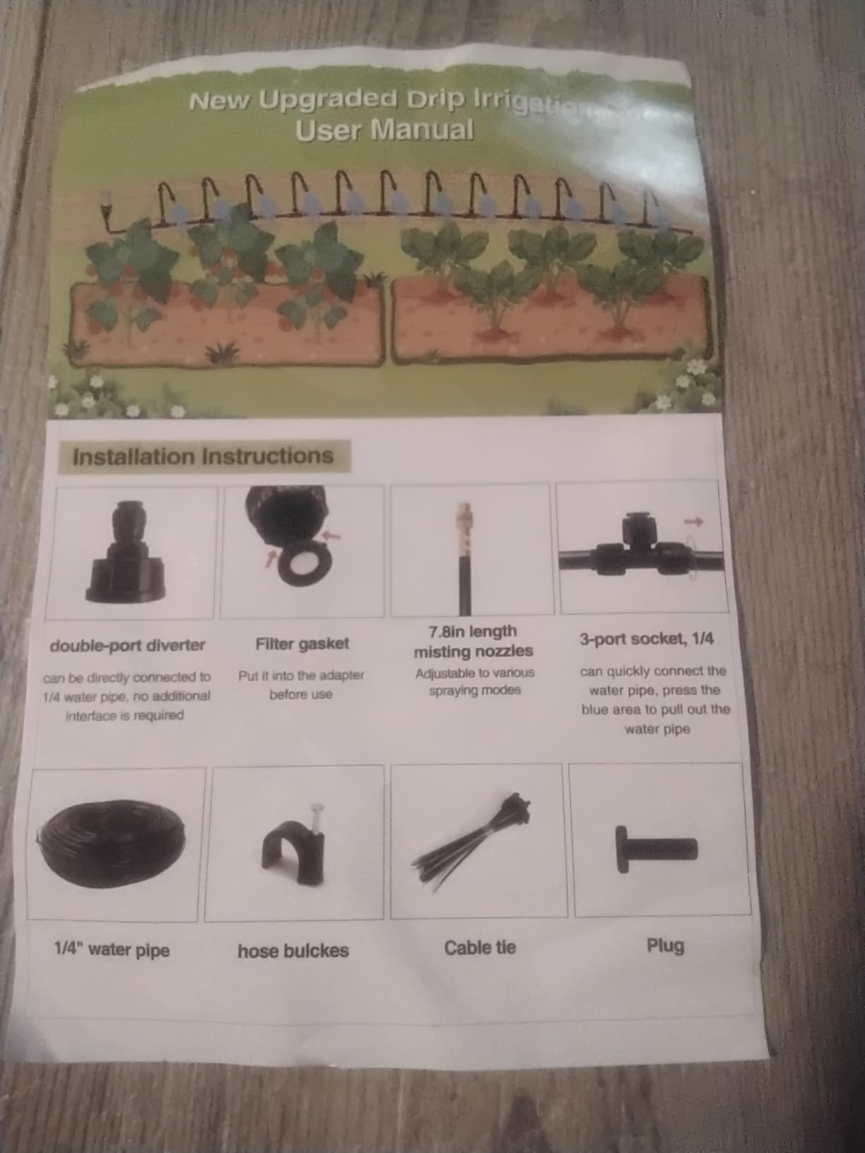Bluepro 200FT Drip Irrigation System with 360° Adjustable Copper Nozzles | 1/4