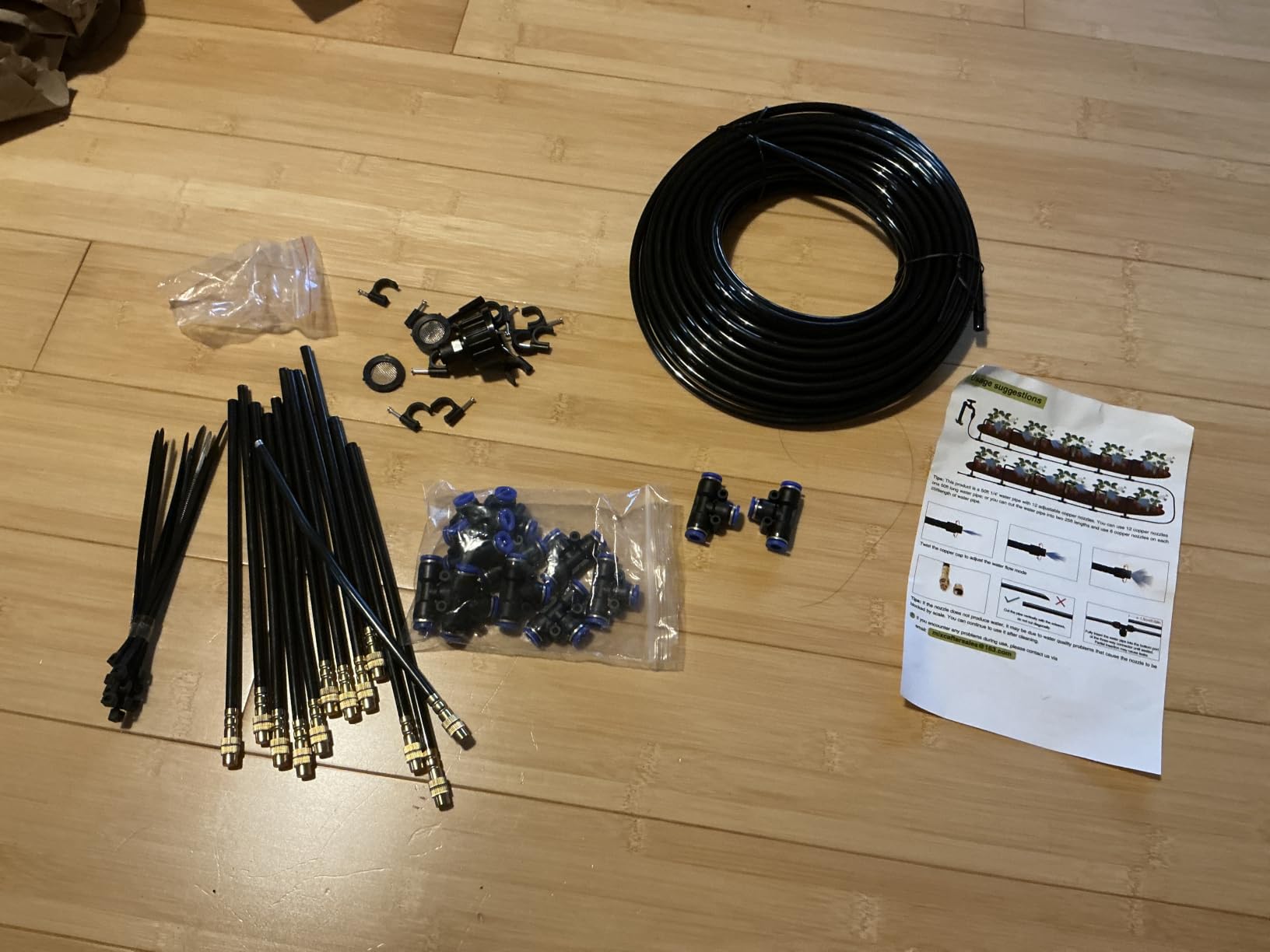 Bluepro 200FT Drip Irrigation System with 360° Adjustable Copper Nozzles | 1/4