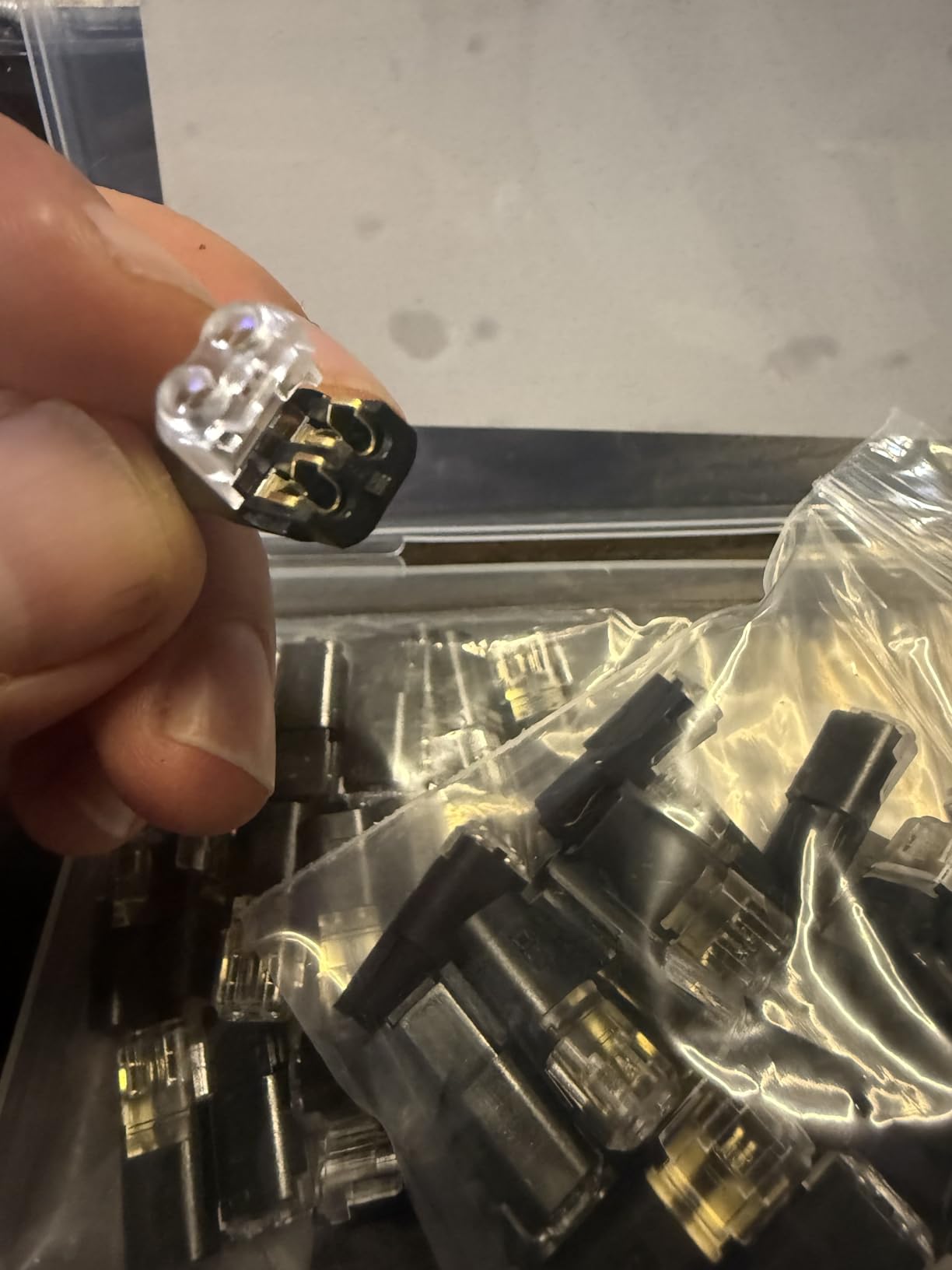 50Pcs Standard Quick Connect Wire Connectors - No Stripping Double Wire Plug in Connector, Flame Retardant Lock Strip Connector for LED Strip Lights, DIY, Low-Voltage & Model Kit, 18-22AWG customer photo 1