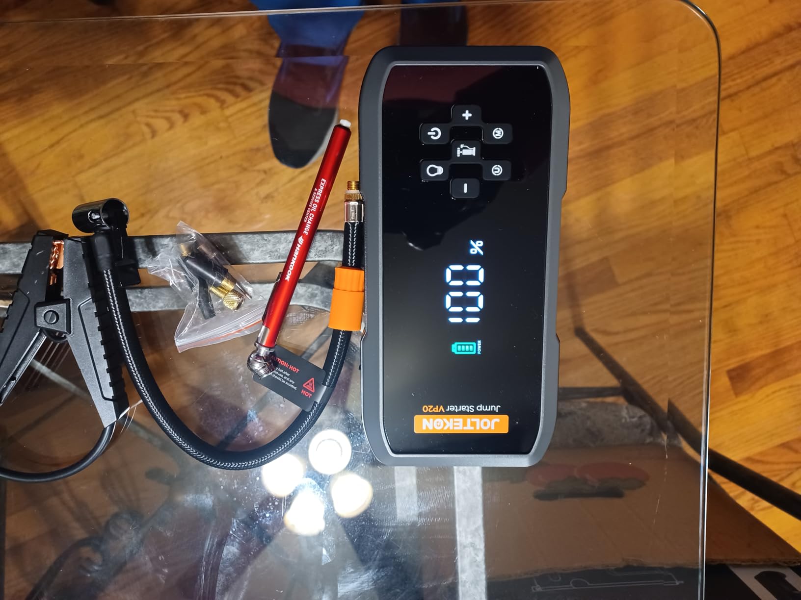Car Battery Jump Starter with Air Compressor, 5000A Powerful Battery Jumper Starter Portable with 150PSI Auto-Pause Pump, 12V Jump Box for Car Battery with 10-Safety Protection(9L Gas/8L Diesel) customer photo 2