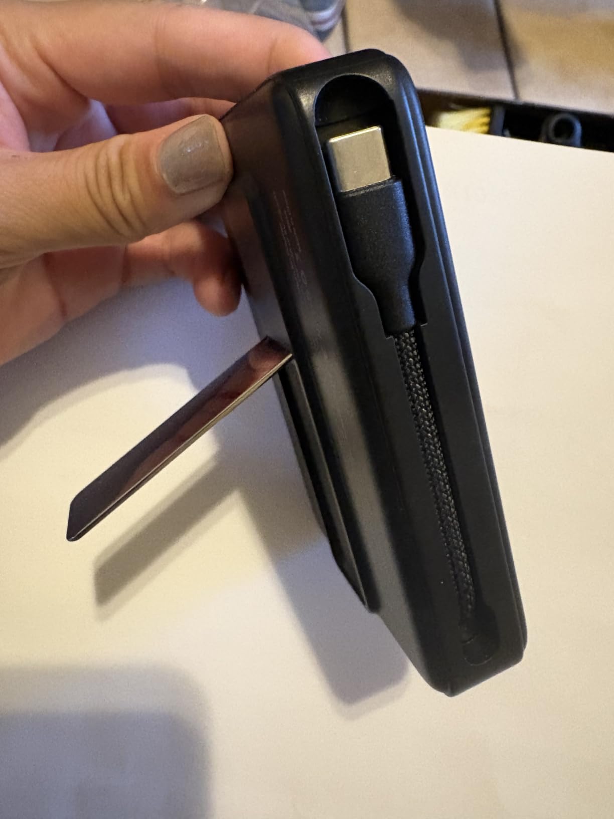 Magnetic Portable Charger 10000mAh, 22.5W Power Bank with Built in Cable | Foldable Stand,20W Fast Charging for Magsafe Battery Pack with LED Display, Travel Essential for iPhone 17/16/15/14/13/12 Pro customer photo 1