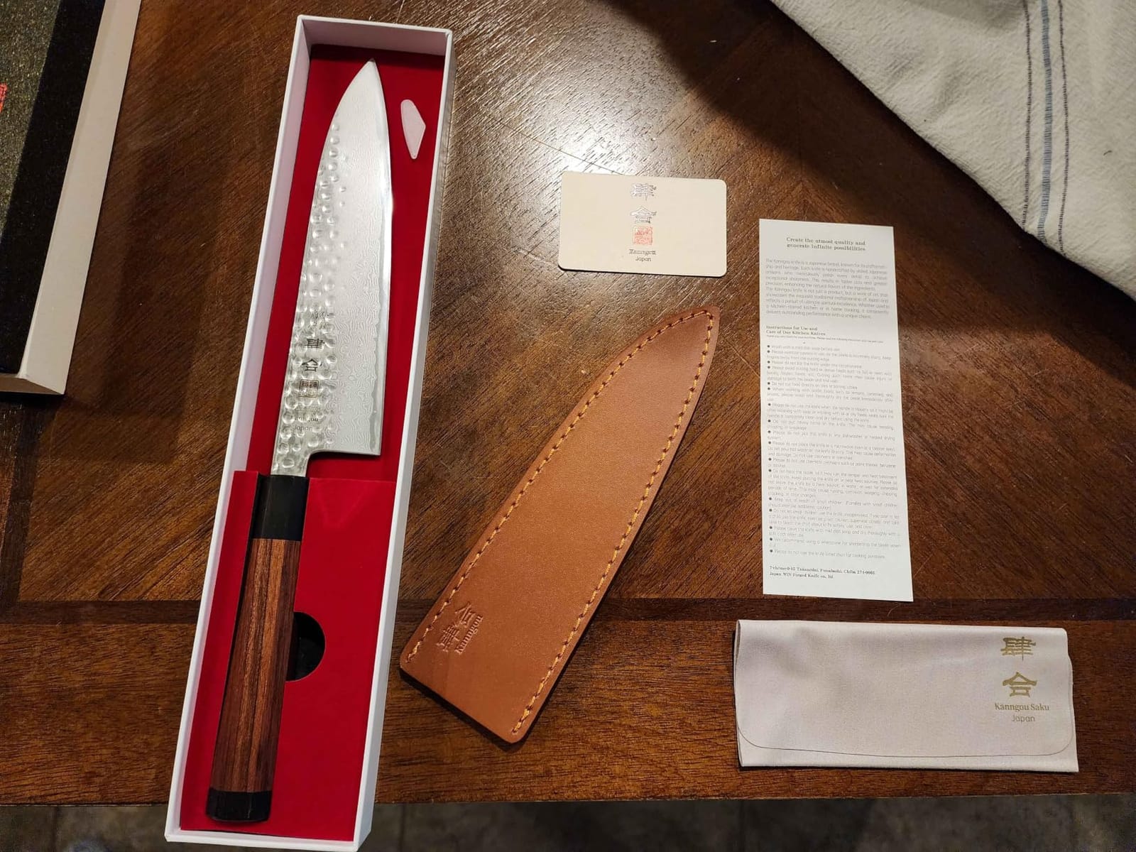kanngou VG10 Damascus Chef Knife, 8.27 Inch Gyuto Knife with Rose Wood Handle and 67 Layers Damascus Steel, Japanese Kitchen Knife with Premium Gift Box customer photo 2
