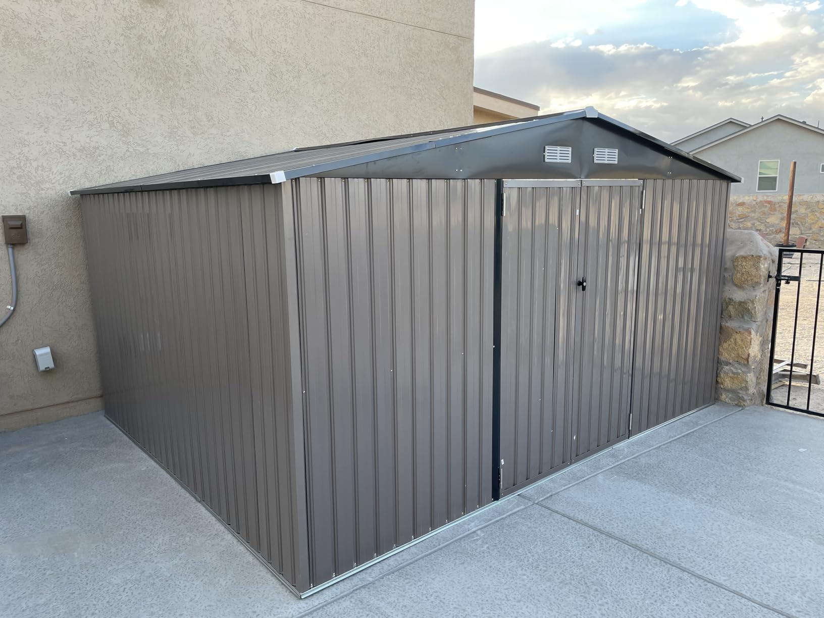 GVDV 8x6 FT Outdoor Storage Shed, Full Size Metal Utility Shed (No Floor) customer photo 1