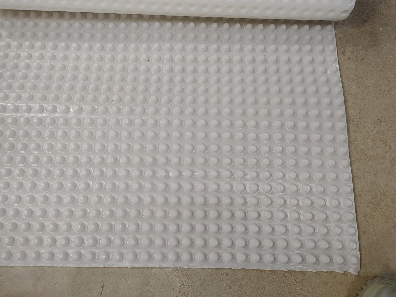 Dimple Drainage Matting 1.3' x 50' High-Density Polyethylene Foundation Drainage Underlayment, Protect Vapor Barriers for Crawl Space and Basements Preventing Water from Entering Crawl Spaces customer photo 2