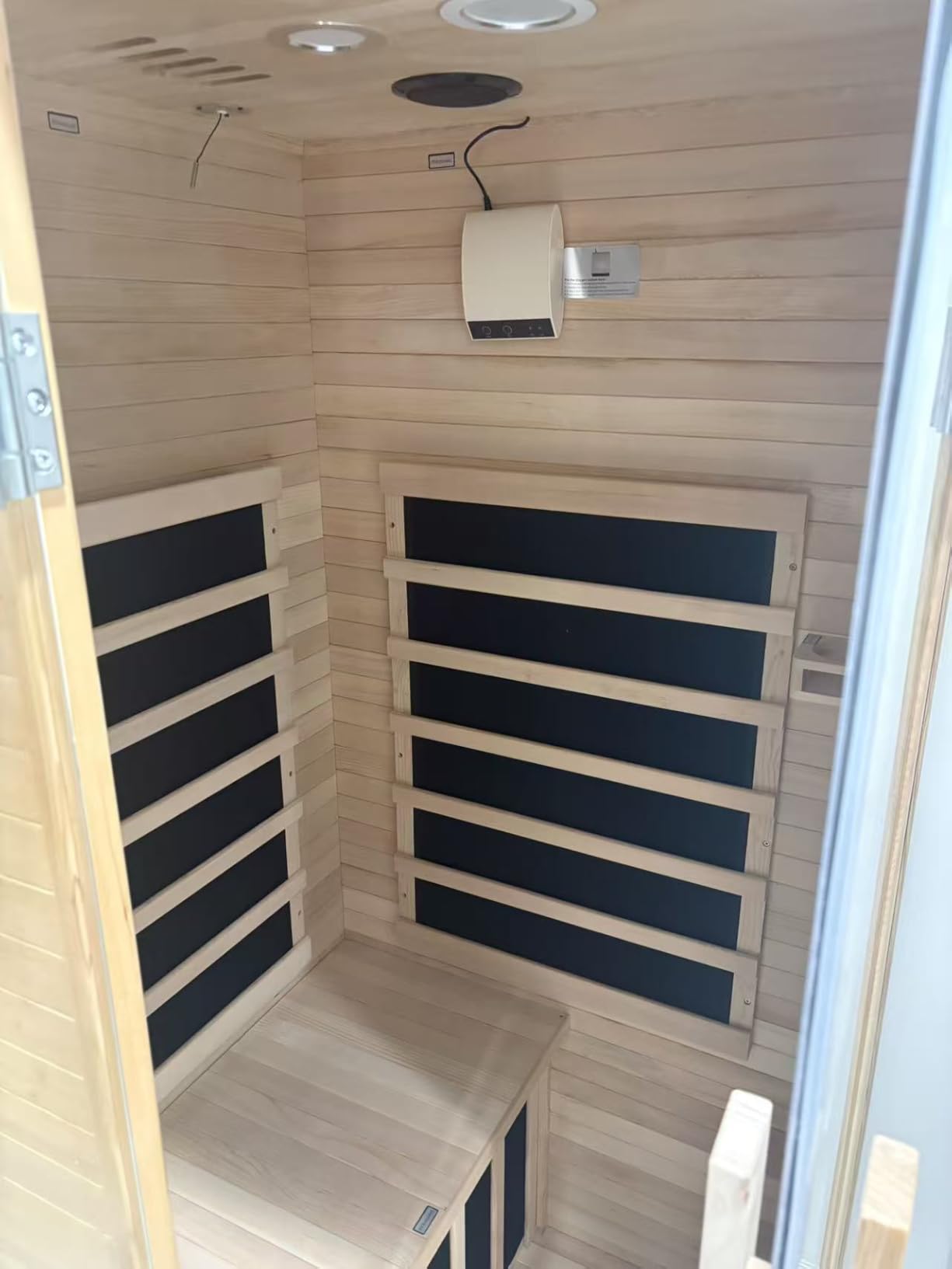 Outdoor Sauna, 4-6 Person Tradition Wood Dry & Steam Sauna with Sauna Stone, 220V/6KW Electric Heater customer photo 2