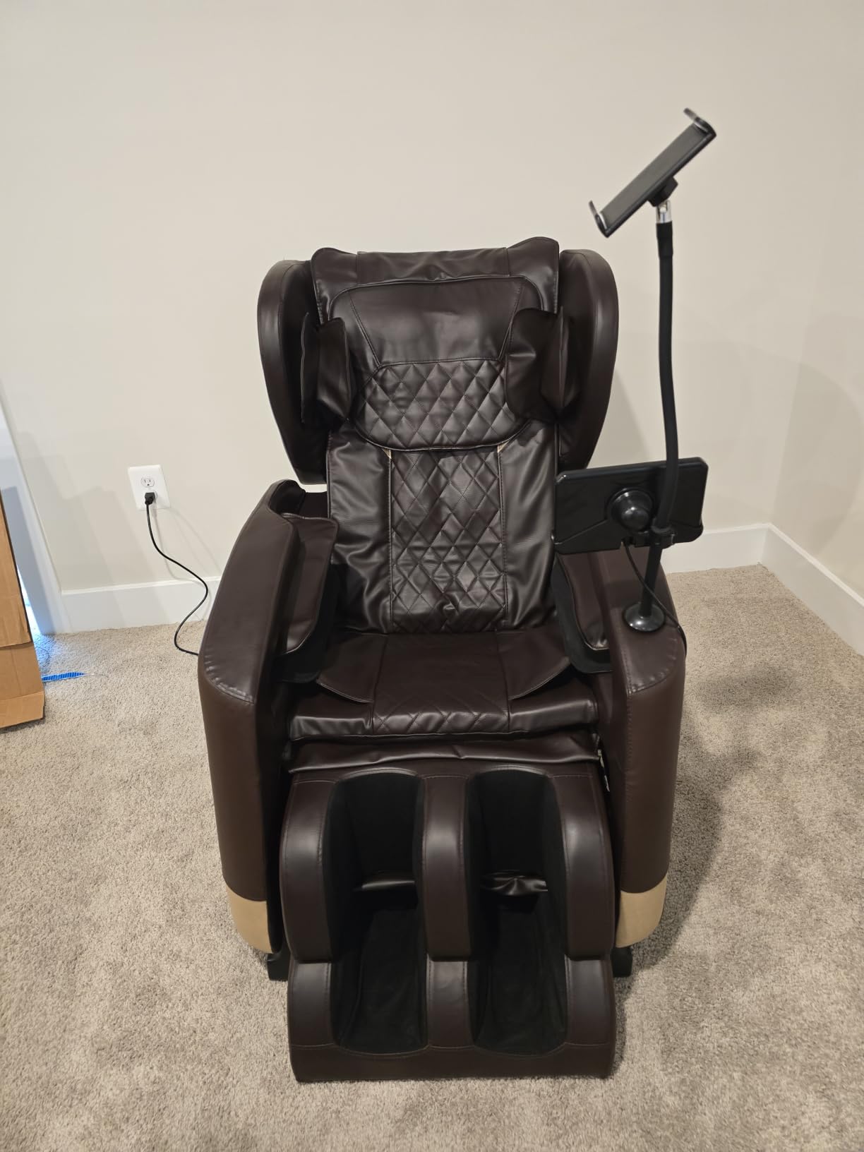 FURNIMAT Massage Chair Full Body Zero Gravity Recliner, 2026 Black Leather | 14 Shiatsu Rollers, 10 Airbags, 5 Auto Modes, Heated, Foot Massage, Bluetooth Speaker, Touchscreen for Back & Neck Pain, Spa customer photo 1
