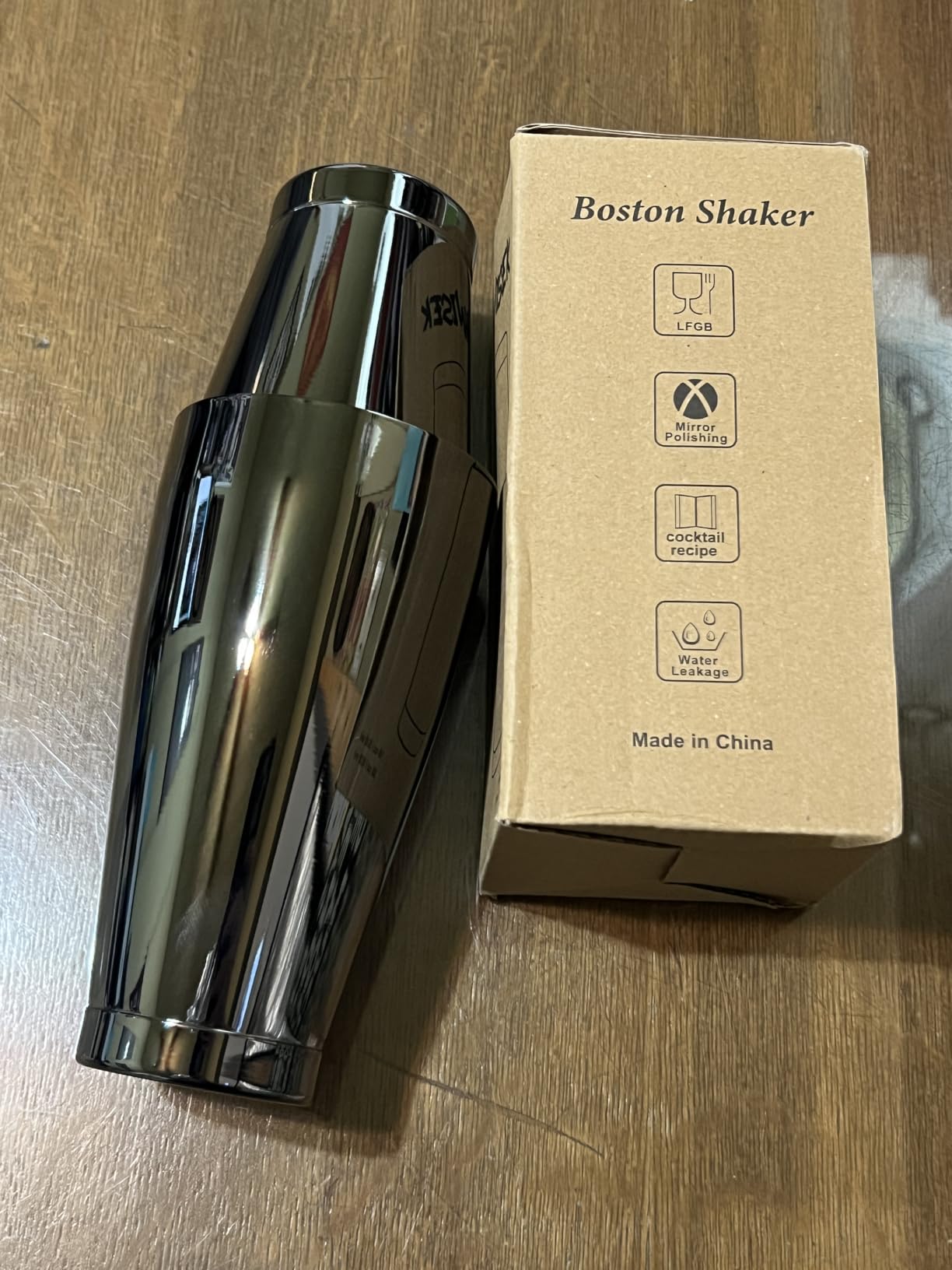 Boston Cocktail Shaker Set 6-Piece Stainless Steel Bartender Kit | 18/28 oz Weighted Shaker Tins with Full Bar Set - Jigger, Strainer, Spoon, Muddler & Opener, Ideal for Bars & Home, Silver customer photo 2
