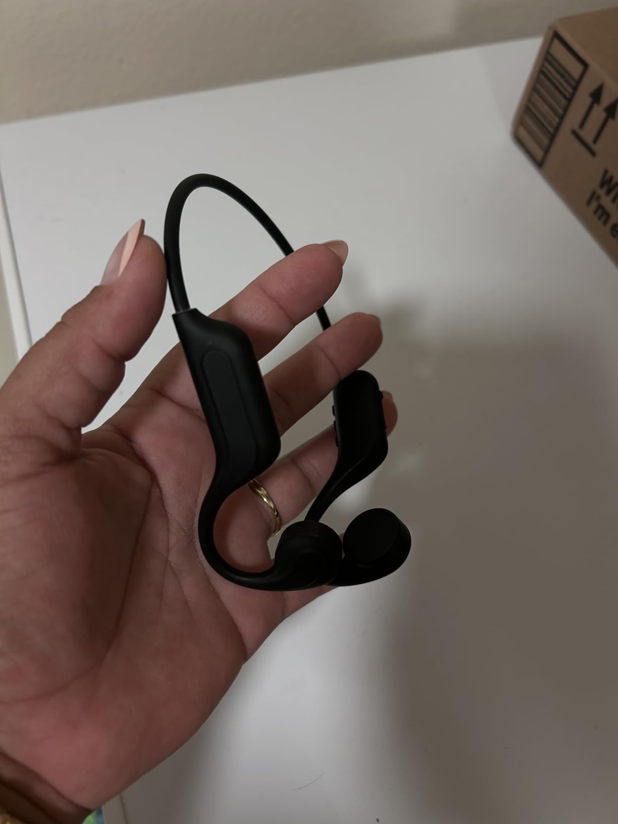 New Bone Conduction Headphones Bluetooth 6.0, Open Ear Earbuds with Mic, Premium Sound, 3 EQ Modes, 10H Playtime, 25g Lightweight, IP65 Waterproof Sports Headphones for Running Cycling Hiking customer photo 2
