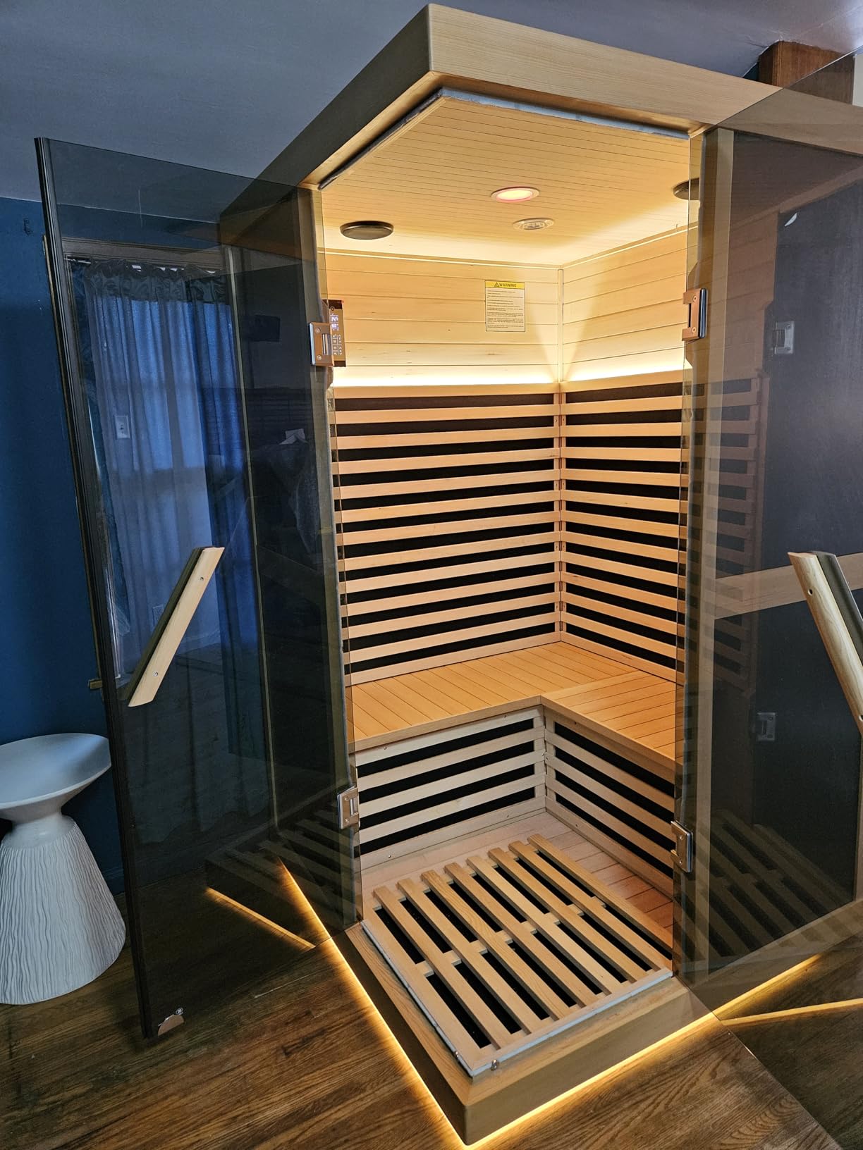 Barrel Steam Sauna Outdoor 4-6 Person 9KW Heater for Backyard Patio Deck | Spacious Traditional Wood Sauna, All-Weather Durability, BT Speakers, LED Chromotherapy, Ready-to-Assemble Kit, 80x80x80