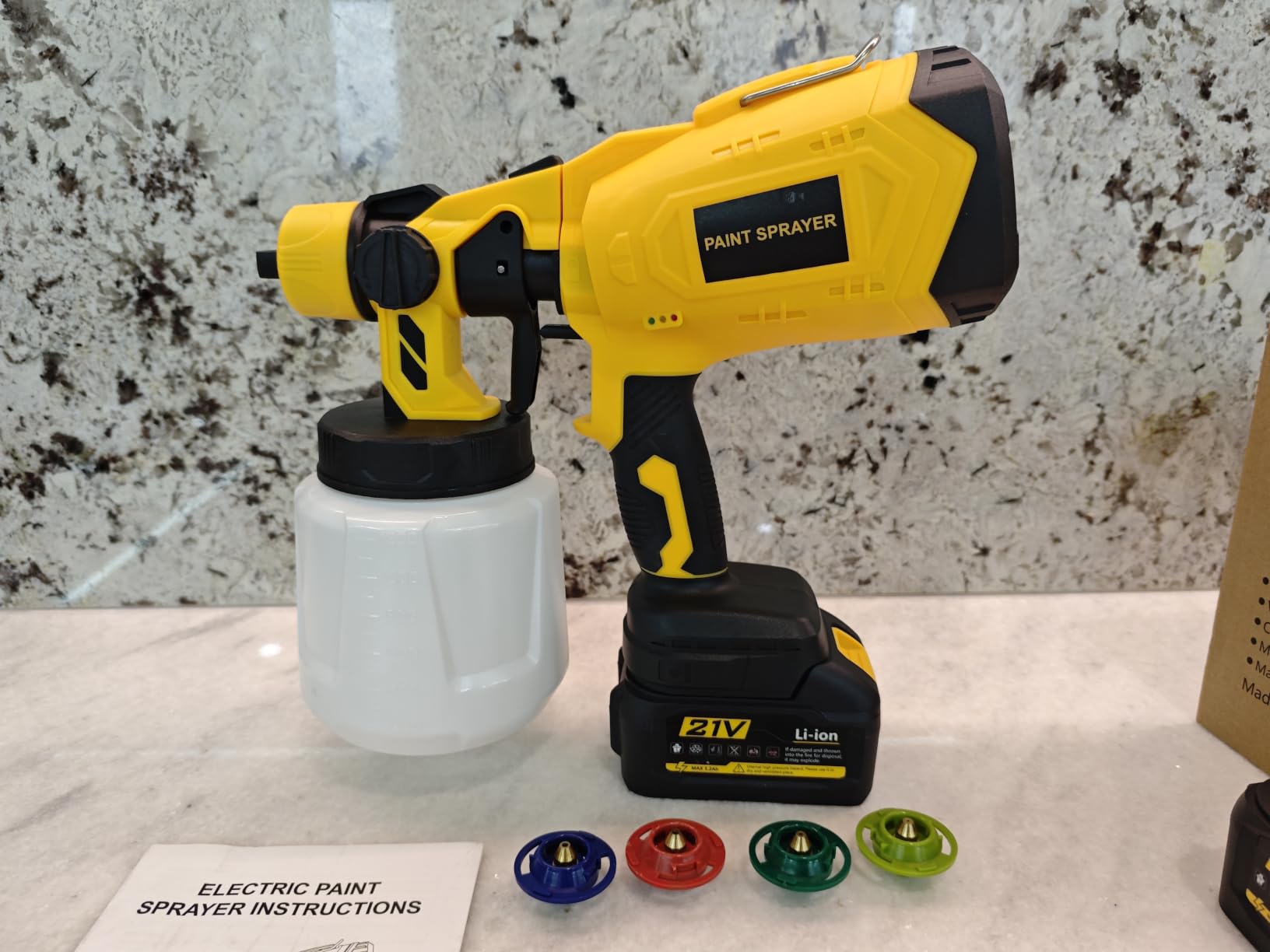 Cordless Paint Sprayer for House Painting with 2x5200mAh Battery, 37000RPM | 5 Brass Nozzles, 3 Spray Modes, Easy to Clean & Use Paint Gun for House, Furniture, Fence, Wall, Cabinet, Ceiling, Decks, DIY customer photo 2