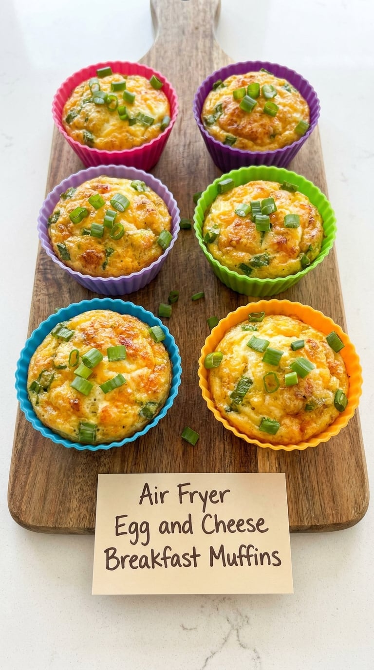 Air Fryer Egg and Cheese Breakfast Muffins
