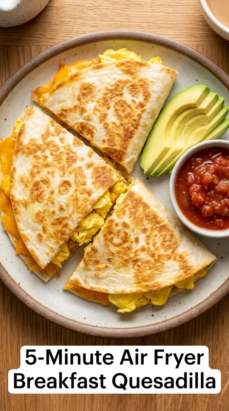 5-Minute Air Fryer Breakfast Quesadilla