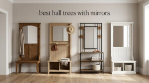 best hall trees with mirrors