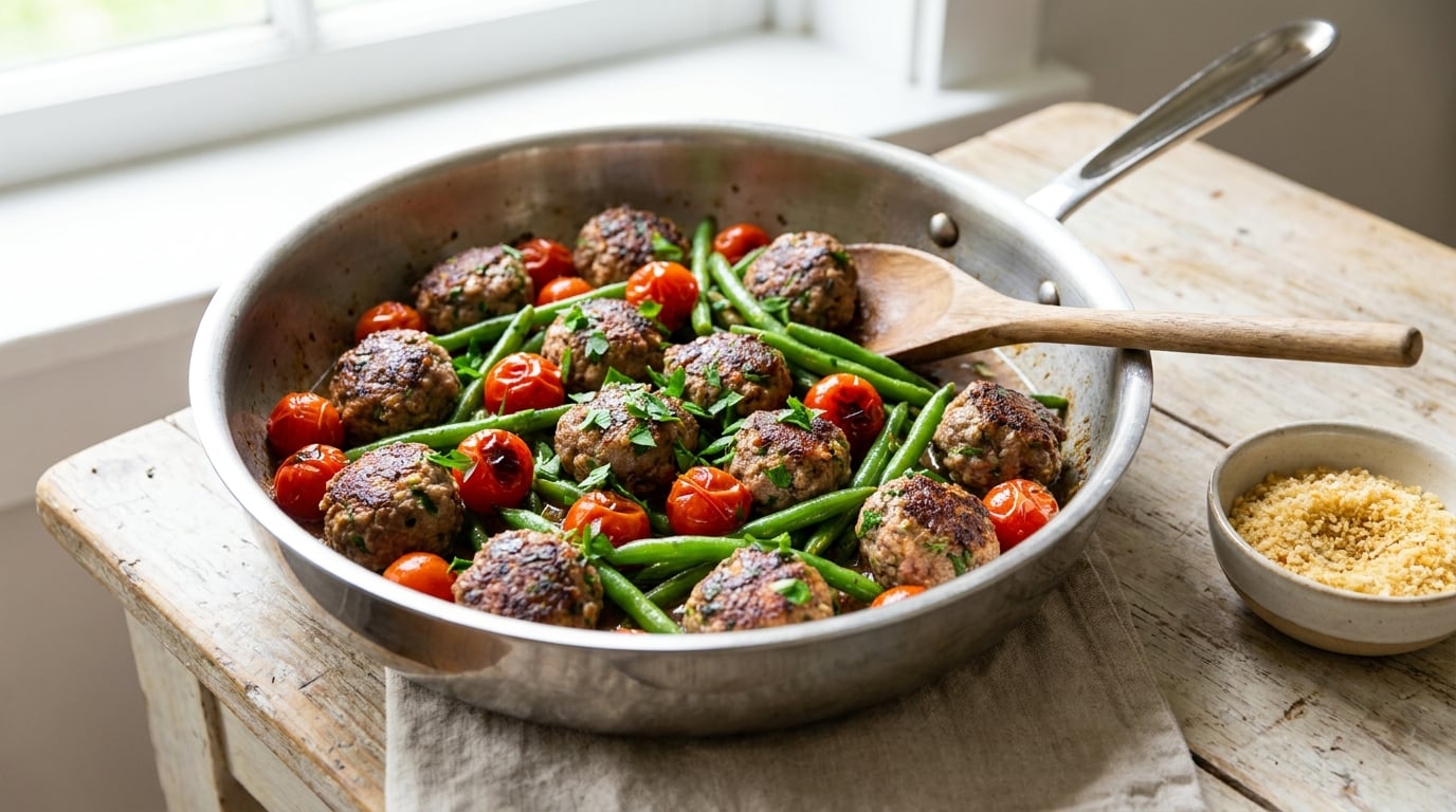one pan meatball dinner ideas with vegetables