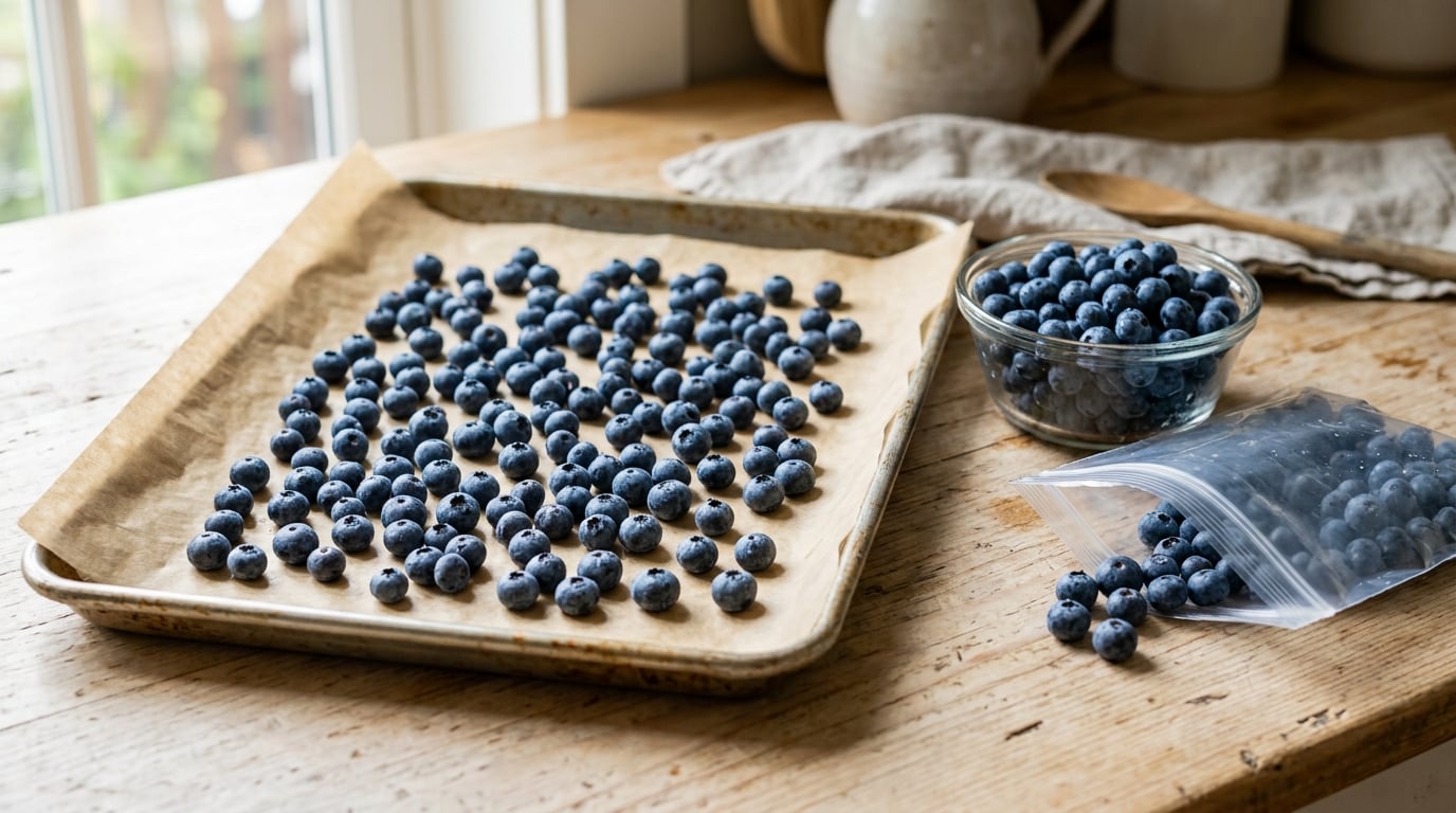 how to freeze blueberries so they do not clump