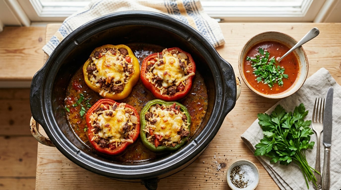 crockpot stuffed pepper recipes for family dinner