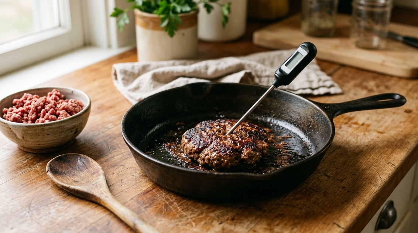 what temperature is ground beef done at