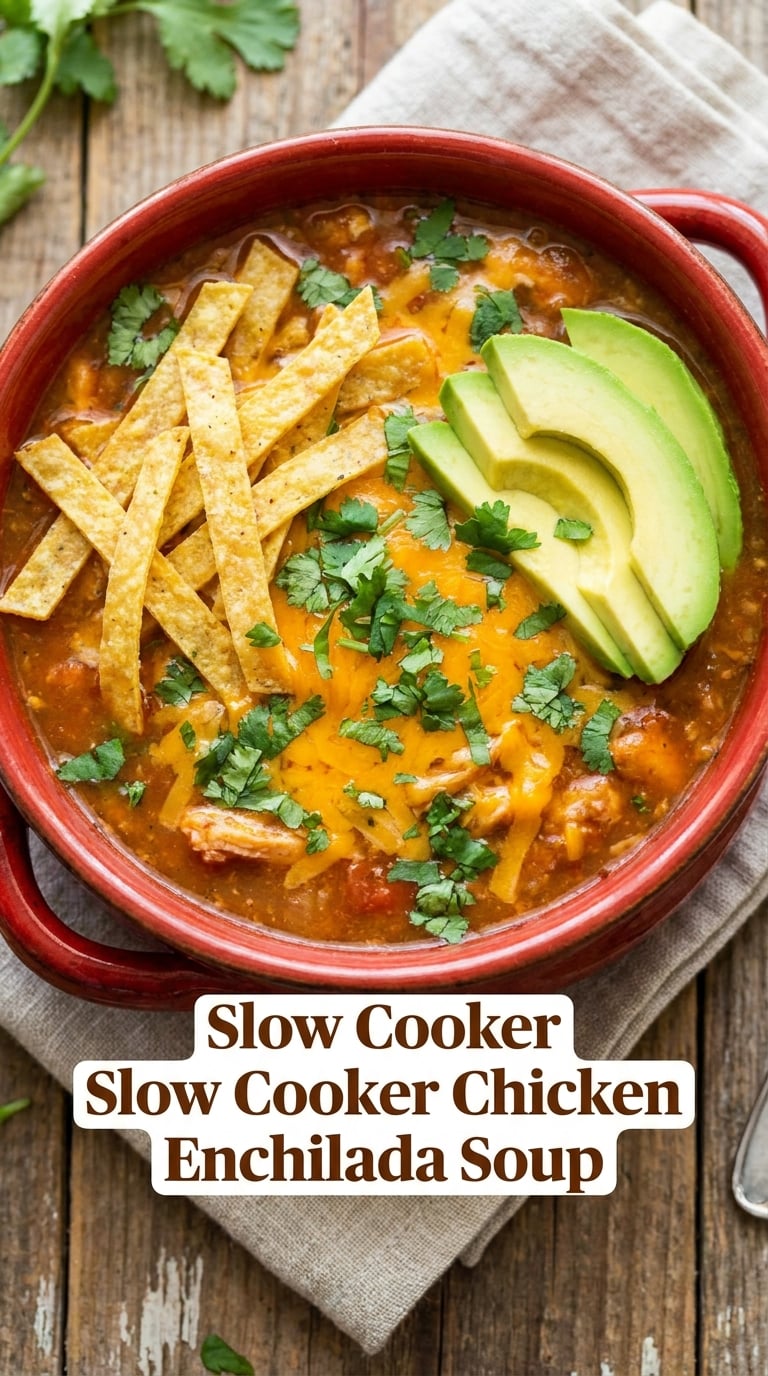 Slow Cooker Chicken Enchilada Soup
