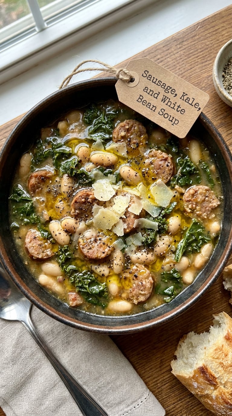 Sausage, Kale, and White Bean Soup