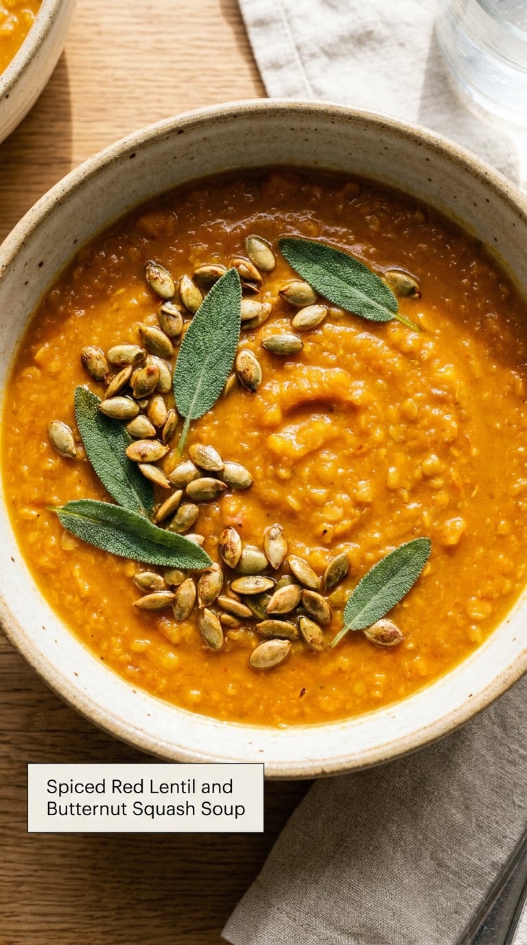 Spiced Red Lentil and Butternut Squash Soup