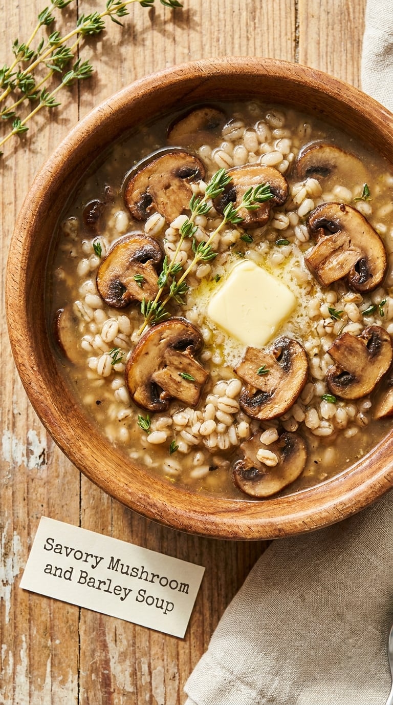 Savory Mushroom and Barley Soup