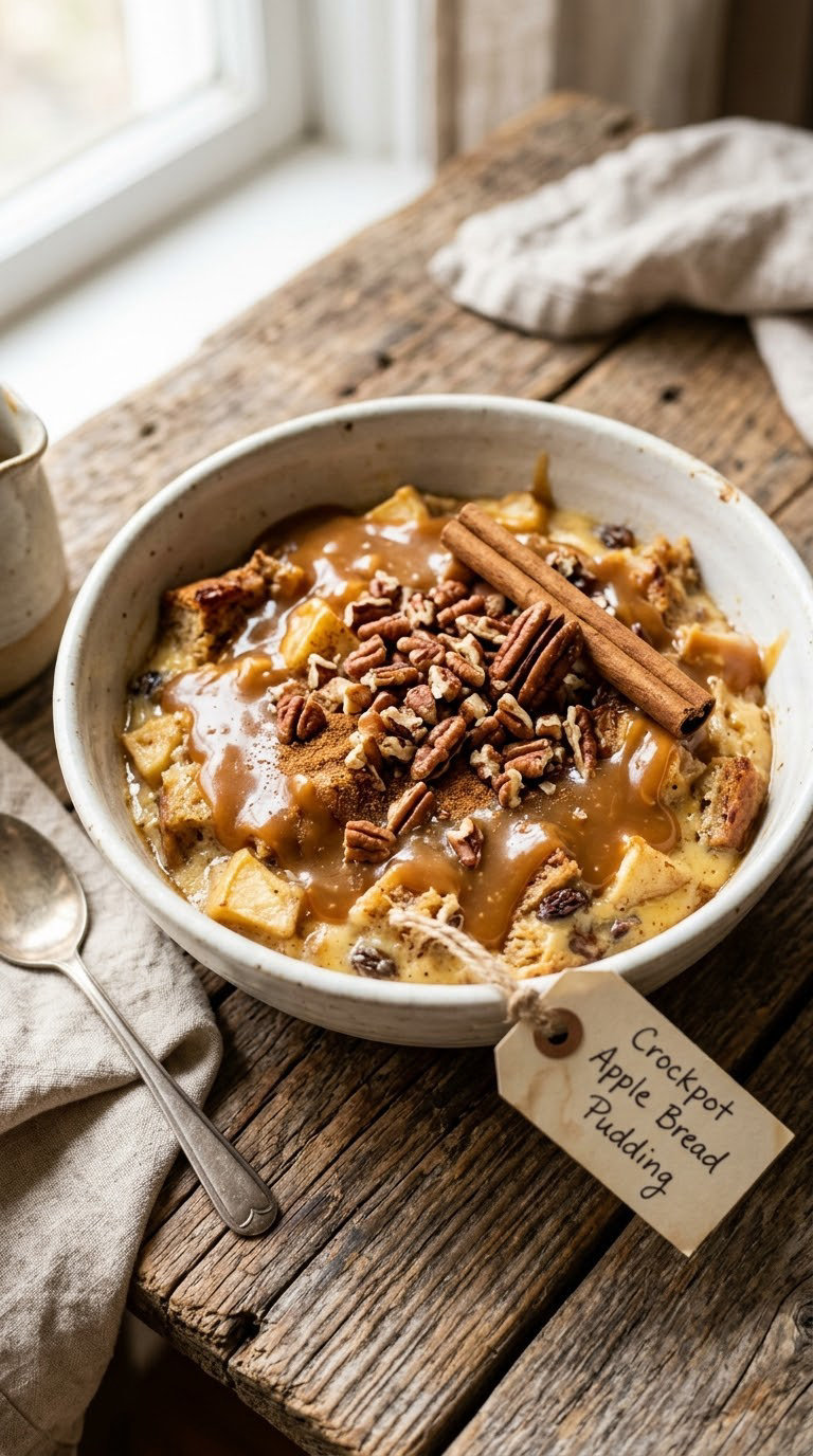 Crockpot Apple Bread Pudding