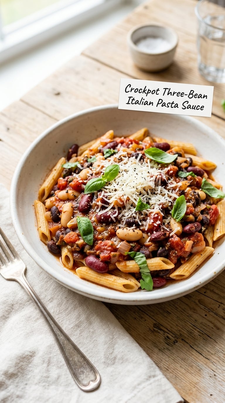 Crockpot Three-Bean Italian Pasta Sauce