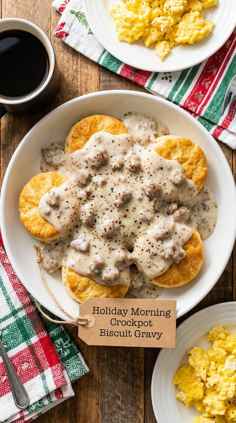 Holiday Morning Crockpot Biscuit Gravy