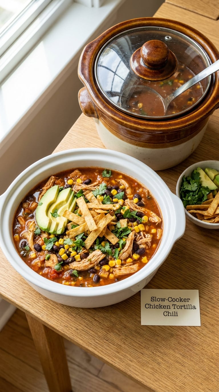 Slow-Cooker Chicken Tortilla Chili