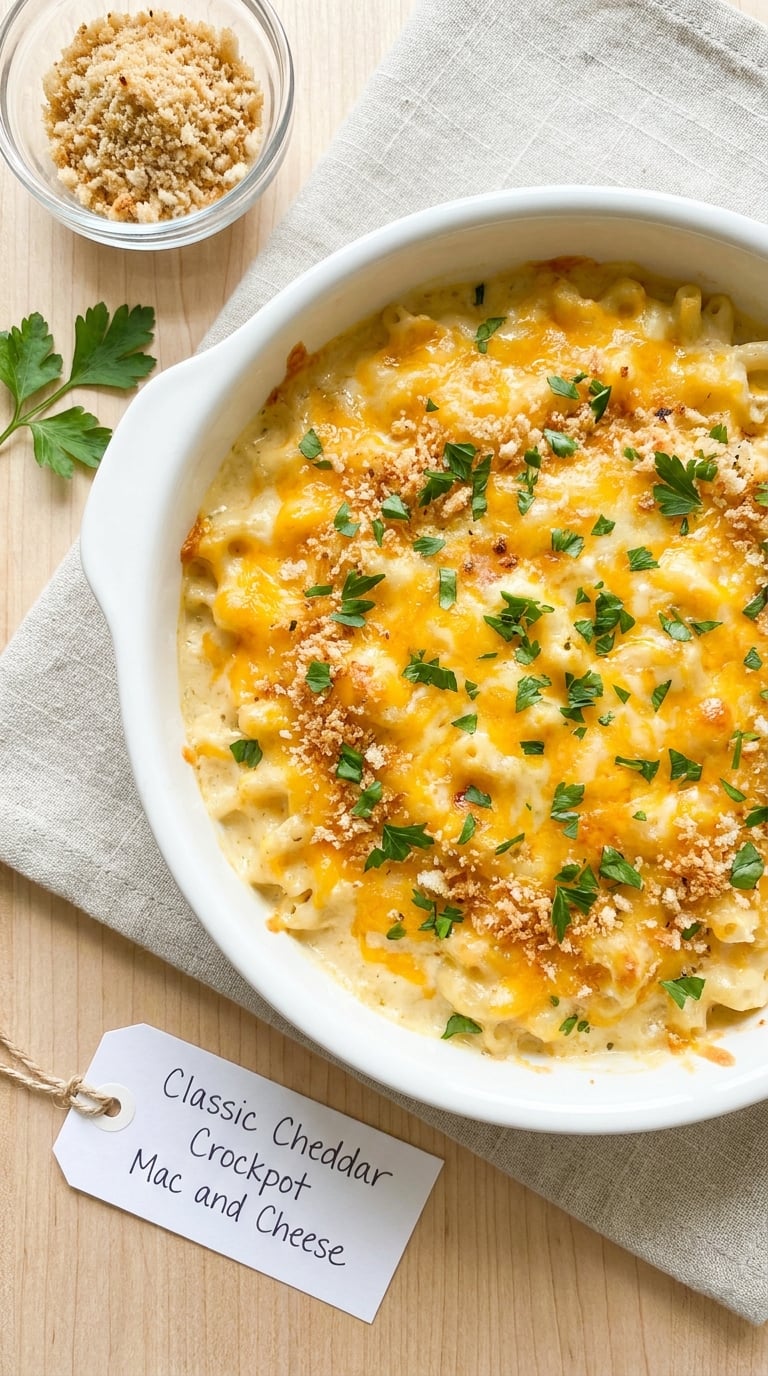 Classic Cheddar Crockpot Mac and Cheese