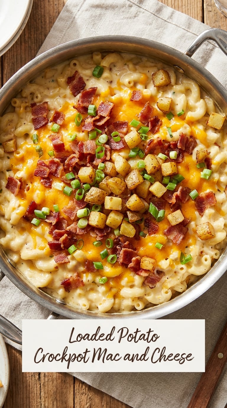 Loaded Potato Crockpot Mac and Cheese