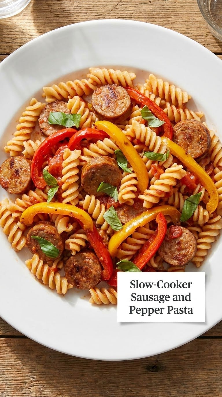 Slow-Cooker Sausage and Pepper Pasta