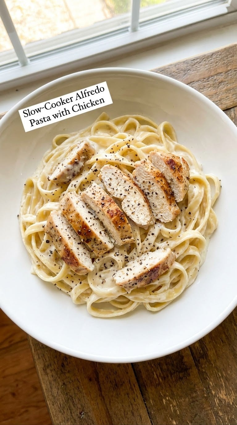 Slow-Cooker Alfredo Pasta with Chicken