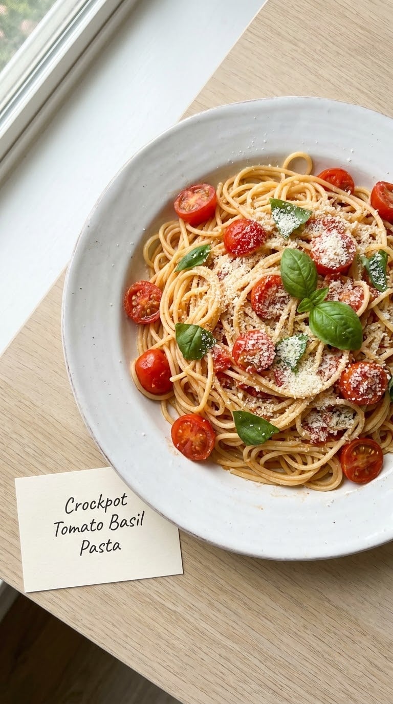 Crockpot Tomato Basil Pasta