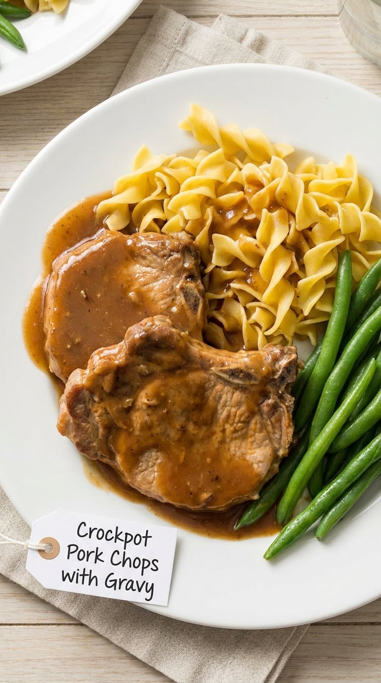 Crockpot Pork Chops with Gravy
