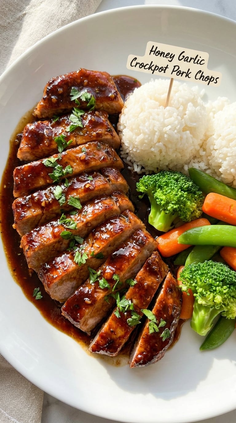 Honey Garlic Crockpot Pork Chops