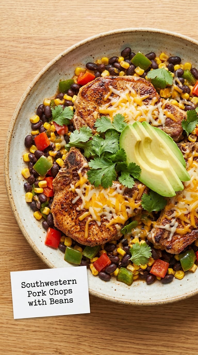 Southwestern Pork Chops with Beans