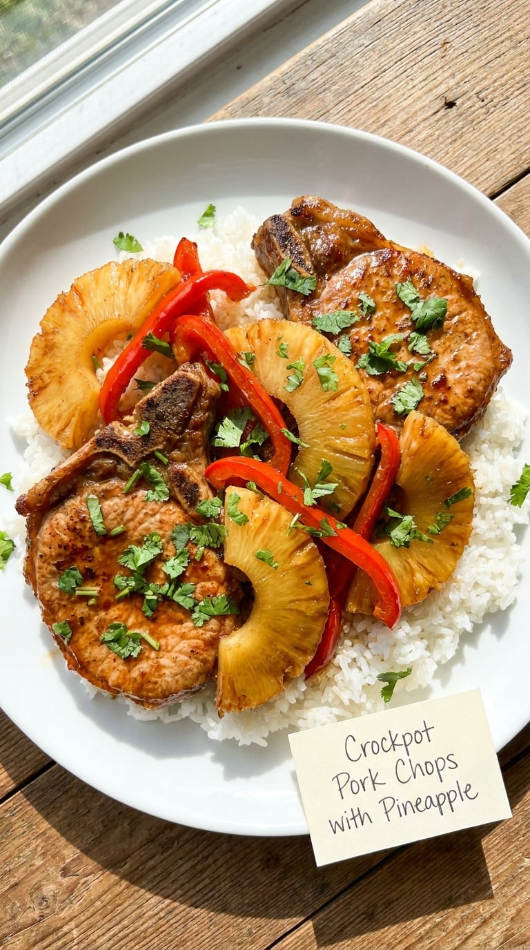 Crockpot Pork Chops with Pineapple