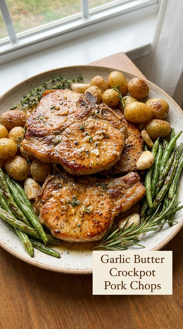Garlic Butter Crockpot Pork Chops