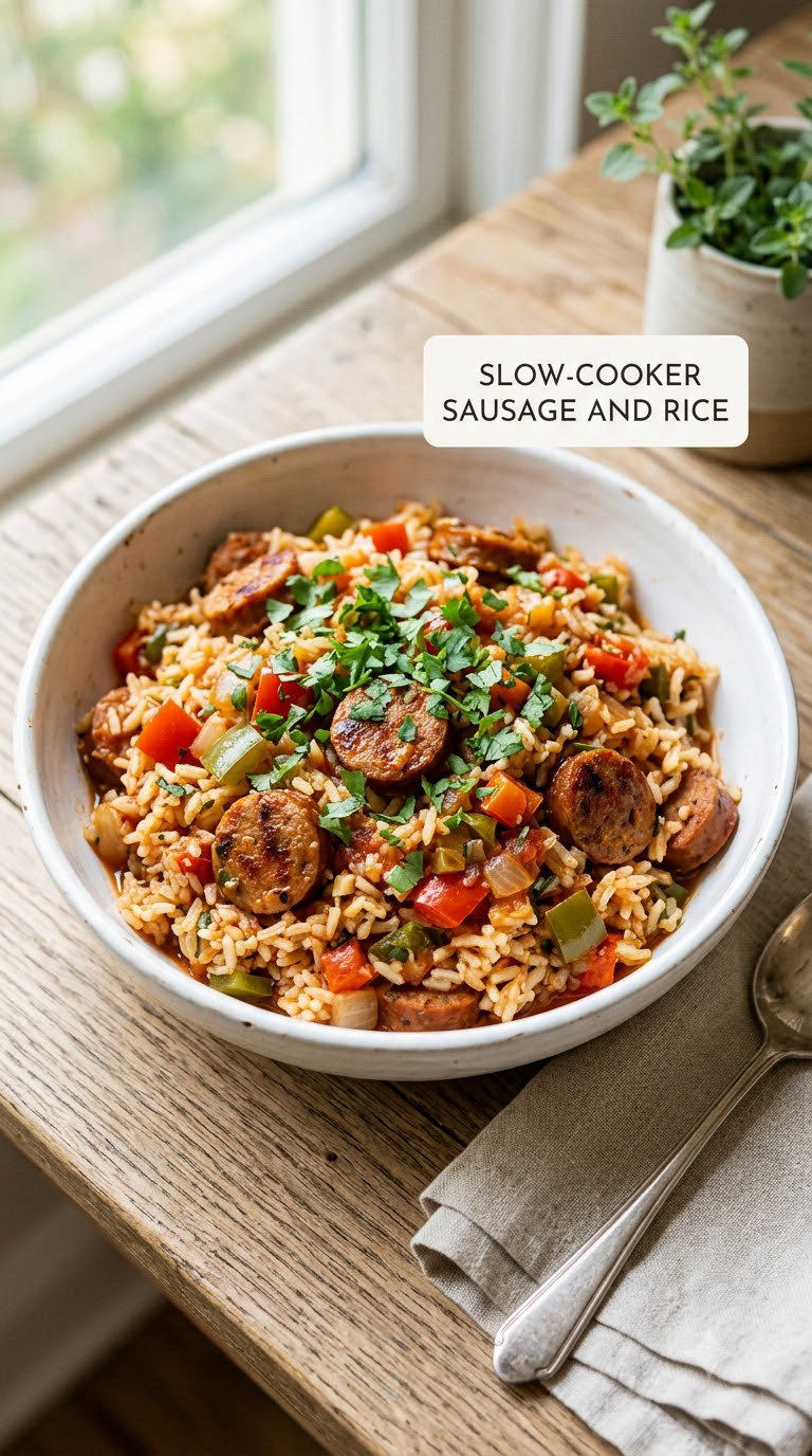 Slow-Cooker Sausage and Rice