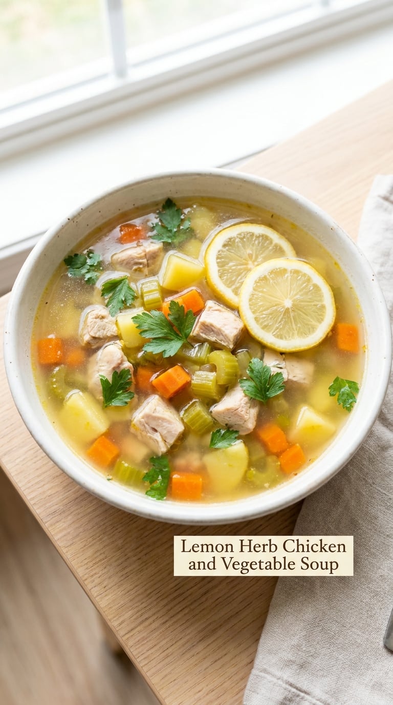 Lemon Herb Chicken and Vegetable Soup