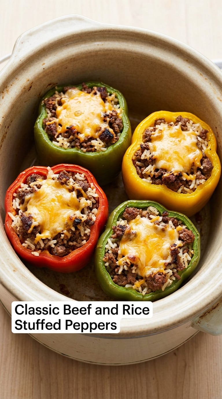 Classic Beef and Rice Stuffed Peppers