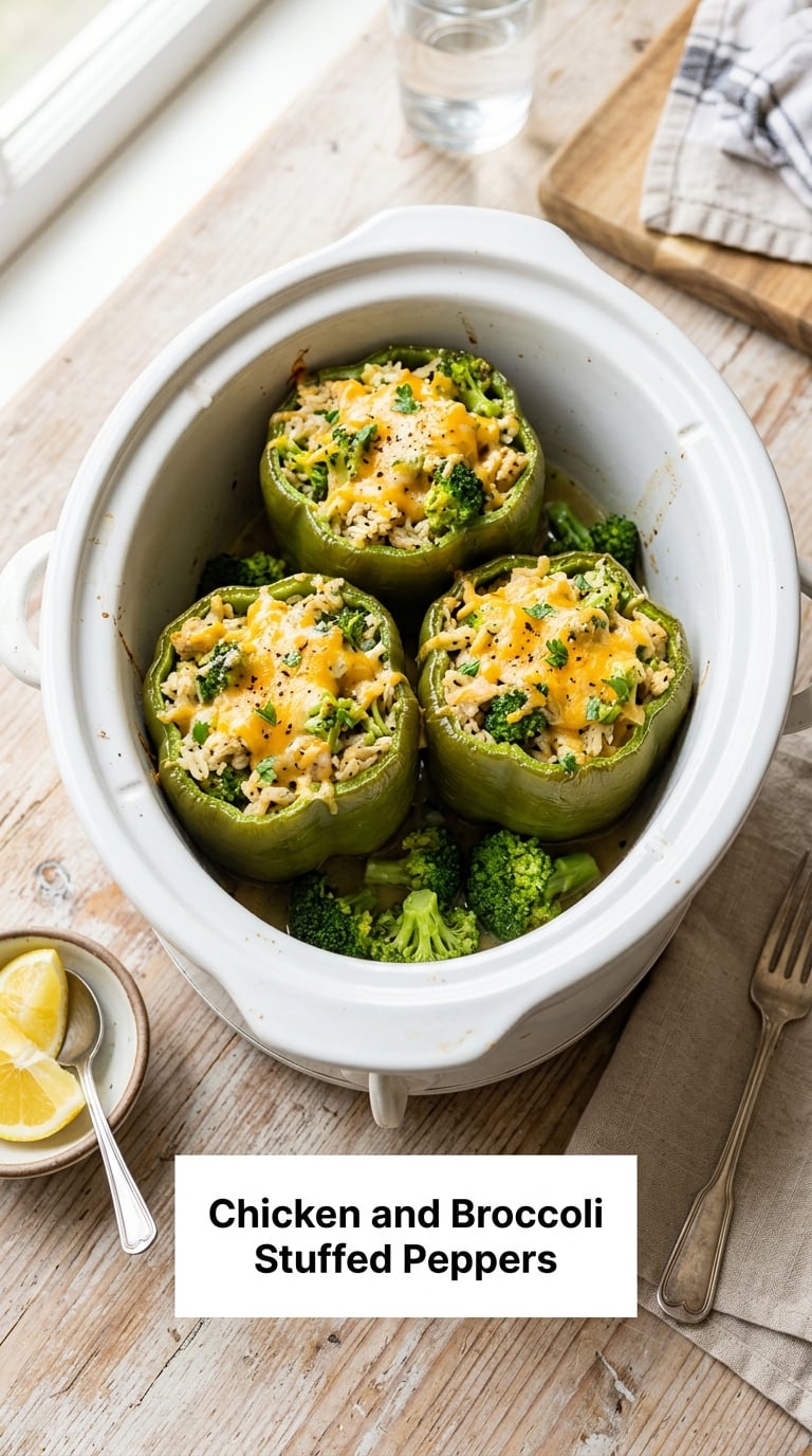 Chicken and Broccoli Stuffed Peppers